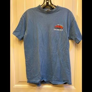 Woman’s blue cotton t-shirt with Backroads brand, size M